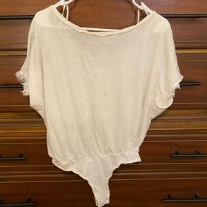 Free People White T-Shirt Bodysuit